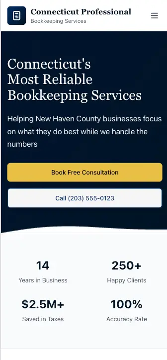 Connecticut Professional Bookkeeping Services - Mobile