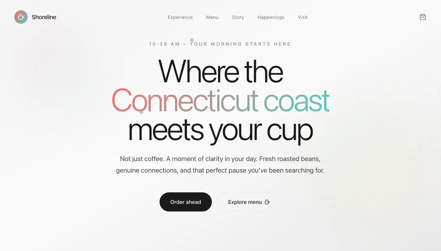 Shoreline Coffee Shop - Desktop